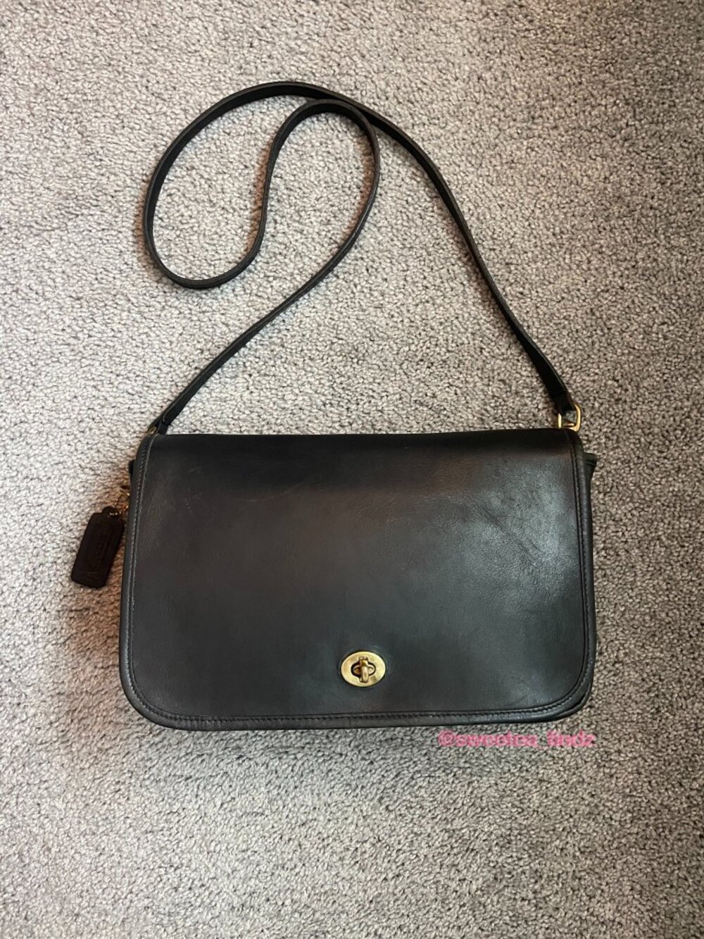 Vintage 1980s Coach Penny/Dinky Convertible Clutch Crossbody Purse- 4803, Black